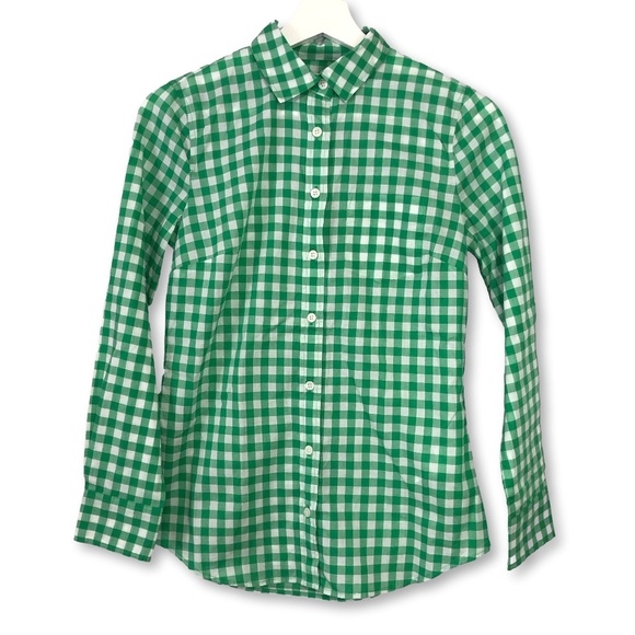 J Crew Green White Plaid Long Sleeve Button Down - XSP - Picture 1 of 15